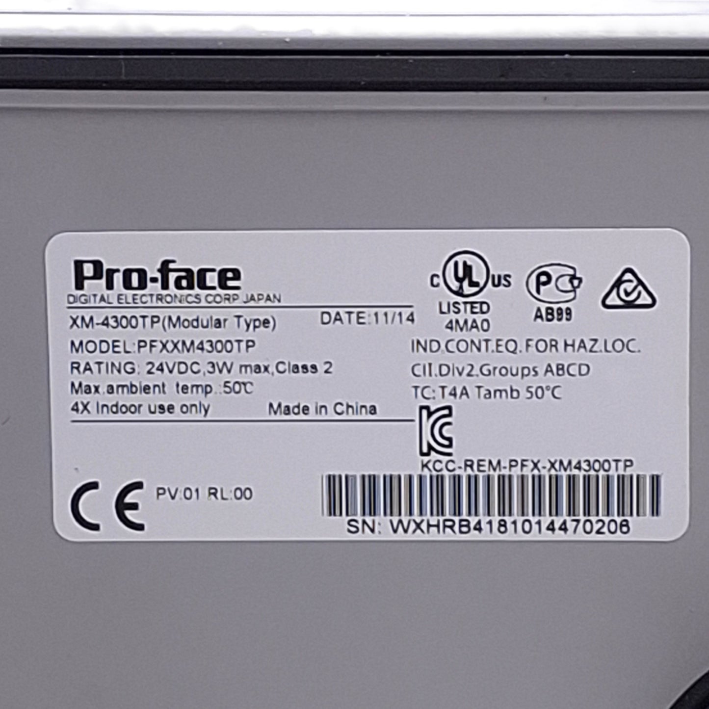 Used Proface PFXXM4300TP XM4300TP Modular HMI Display For LT4000M & GP4000M, 5.7in