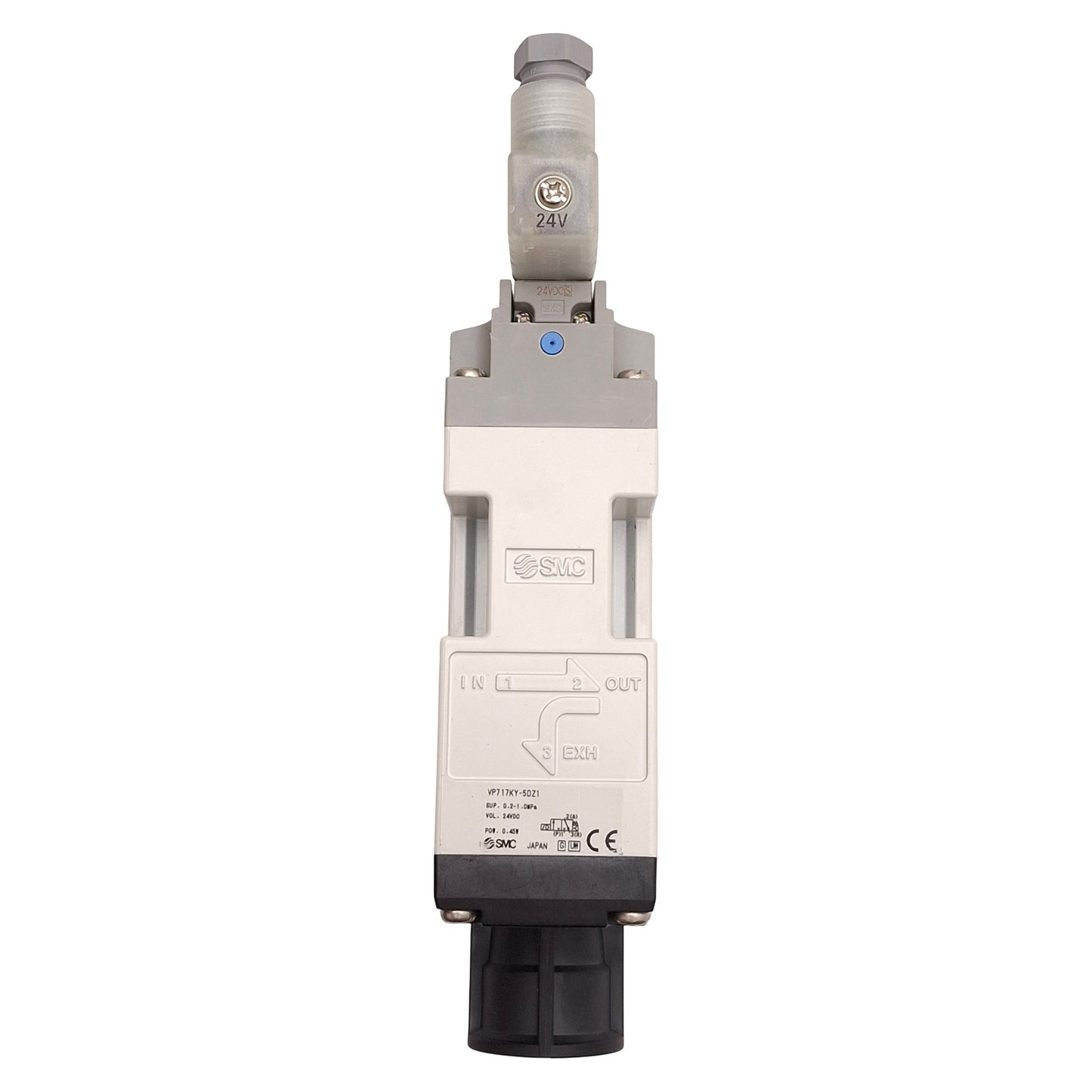 Used SMC VP717KY-5DZ1 Pressure Relief Solenoid Valve, 0.2-1.0MPa, G1/2, 24VDC Coil