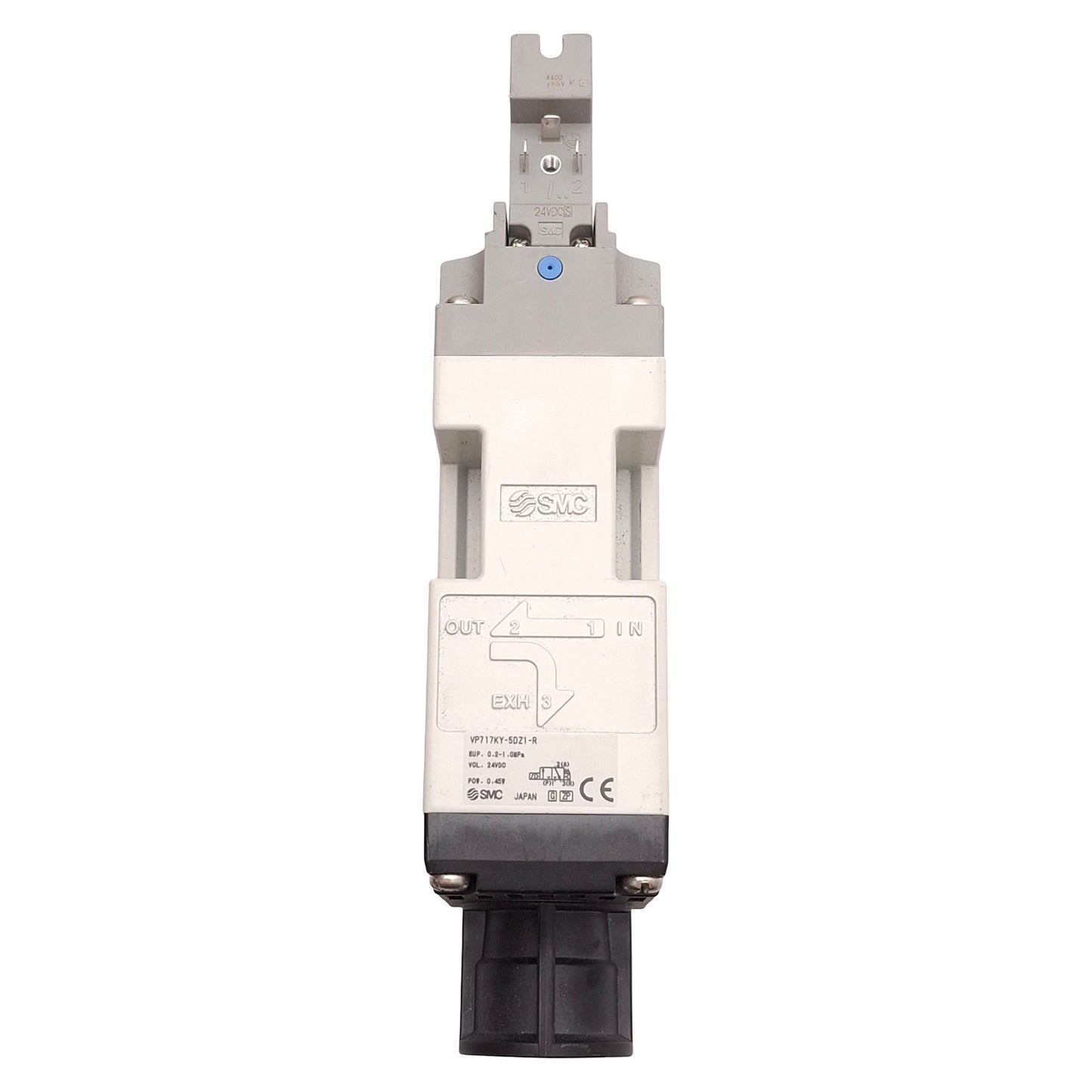 Used SMC VP717KY-5DZ1-R Pressure Relief Solenoid Valve, 0.2-1.0MPa, G1/2, 24VDC Coil
