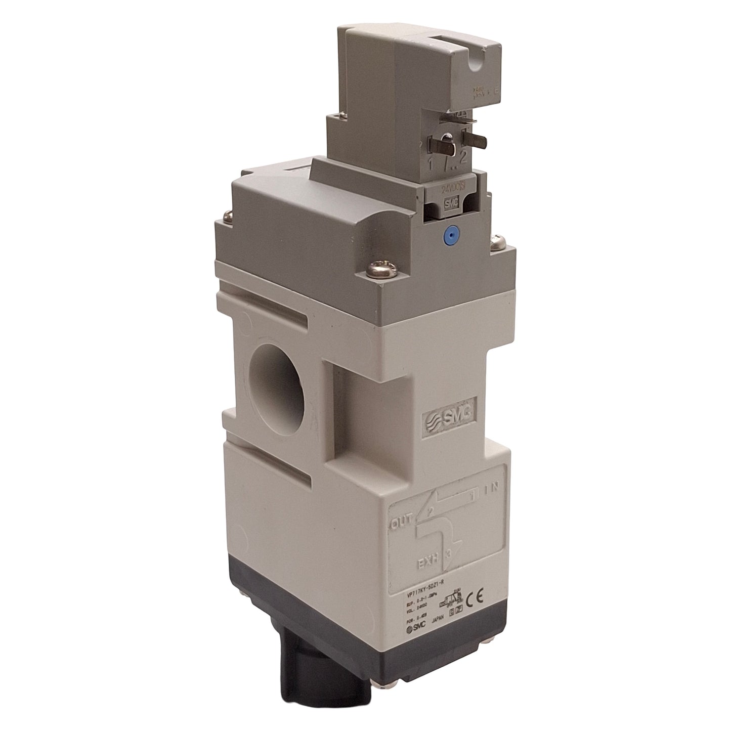 Used SMC VP717KY-5DZ1-R Pressure Relief Solenoid Valve, 0.2-1.0MPa, G1/2, 24VDC Coil