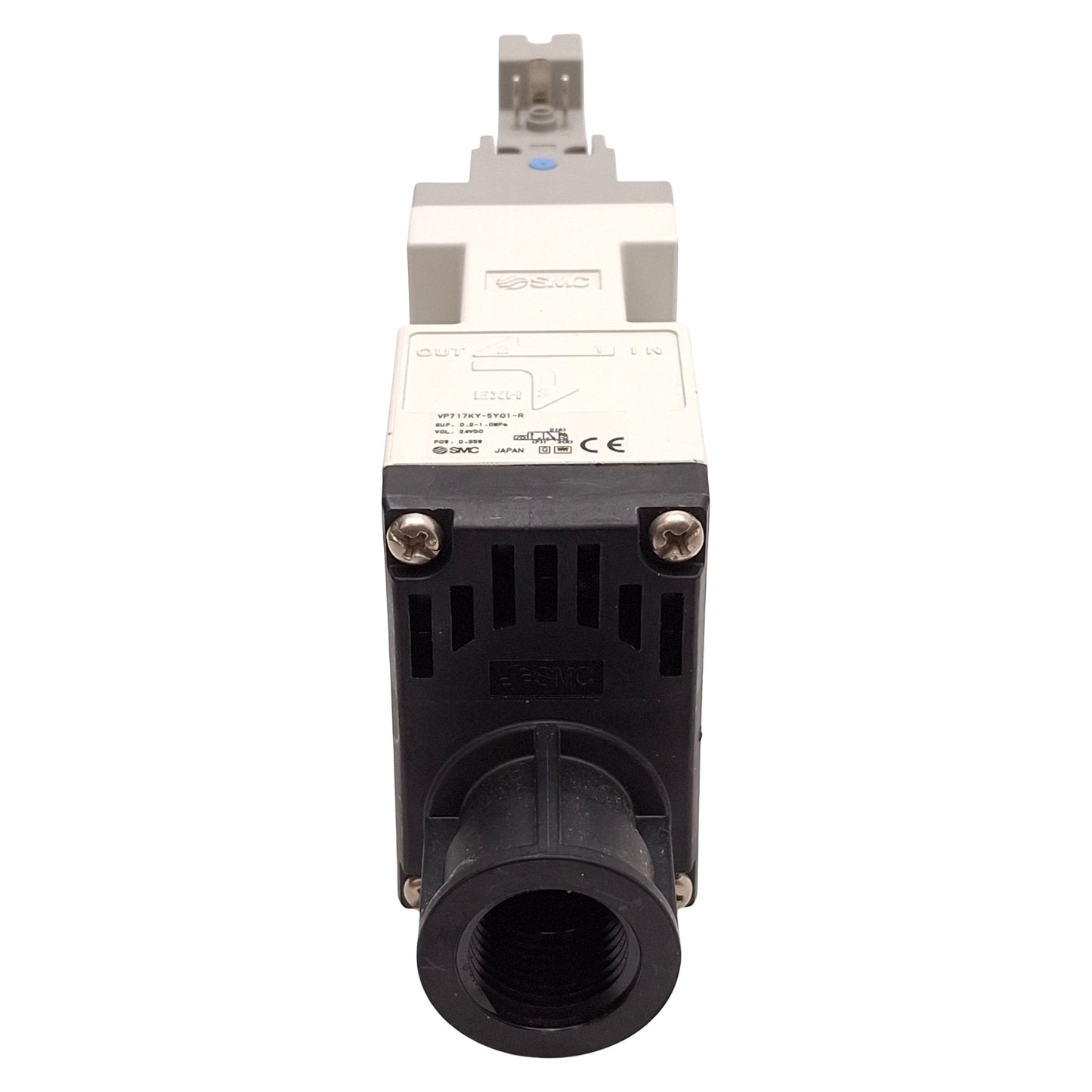 Used SMC VP717KY-5YO1-R Pressure Relief Solenoid Valve, 0.2-1.0MPa, G1/2, 24VDC Coil