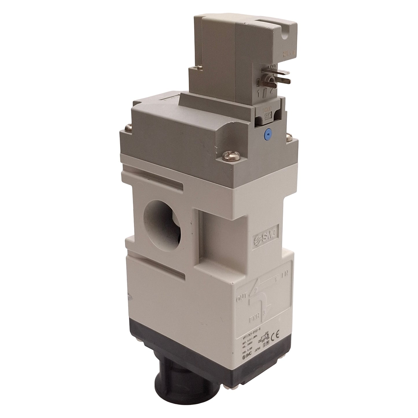 Used SMC VP717KY-5YO1-R Pressure Relief Solenoid Valve, 0.2-1.0MPa, G1/2, 24VDC Coil