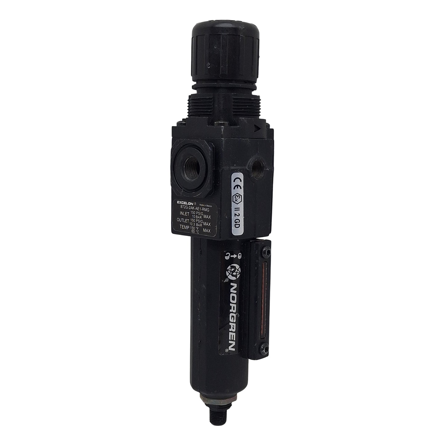 Used Norgren B72G-2AK-AE1-RMG Excelon Filter Regulator, 1/4in PTF, 4-145psi Set, 5µm