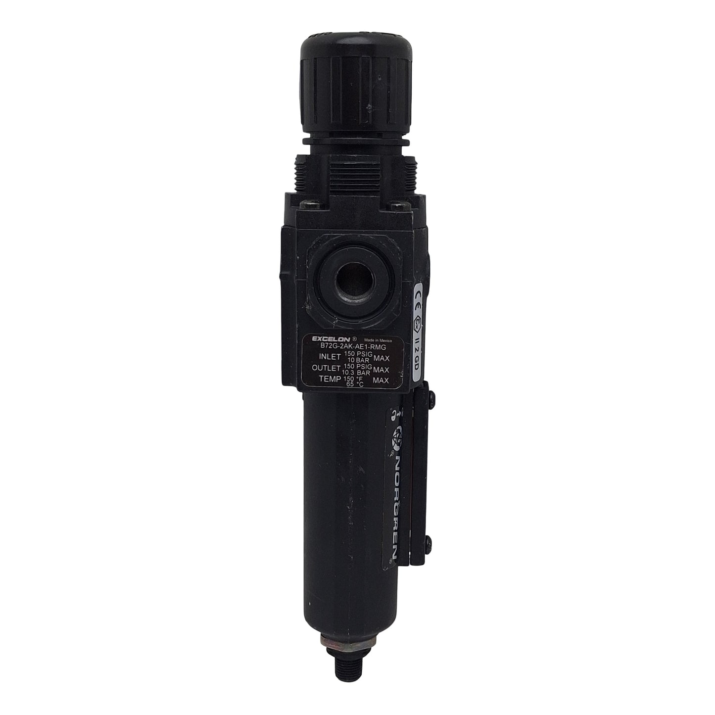 Used Norgren B72G-2AK-AE1-RMG Excelon Filter Regulator, 1/4in PTF, 4-145psi Set, 5µm