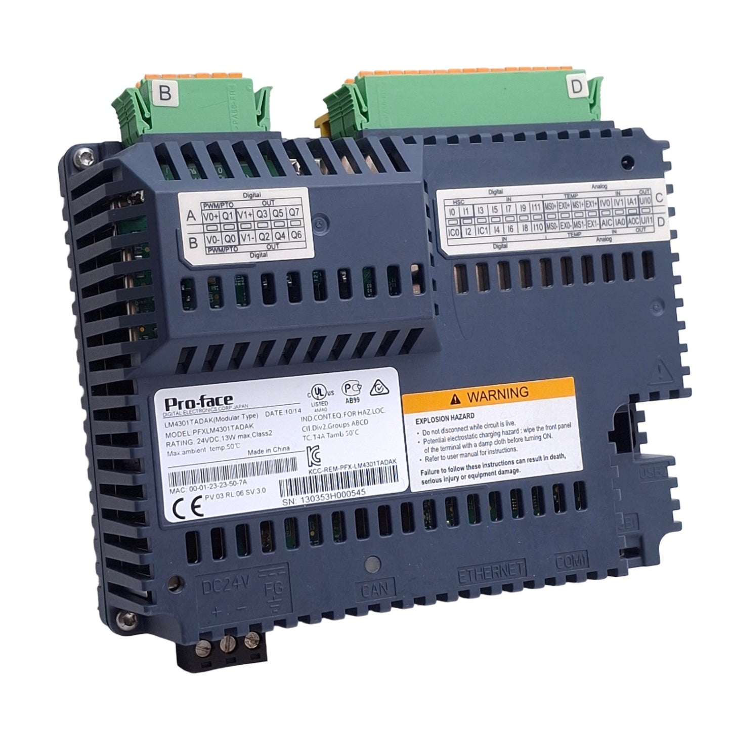 Used Proface PFXLM4301TADAK HMI Display Rear Module, Digital/Analog, 24VDC, 5.7in