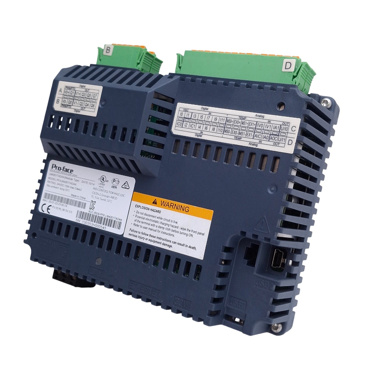 Used Proface PFXLM4301TADAK HMI Display Rear Module, Digital/Analog, 24VDC, 5.7in