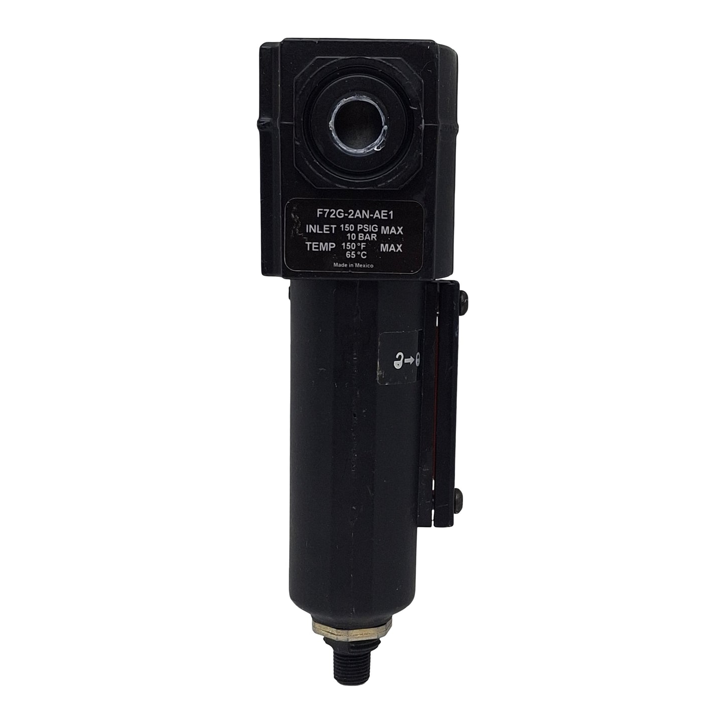 Used Norgren F72G-2AN-AE1 Excelon Auto Drain Filter, 1/4in PTF, 150psi, 59scfm, 5µm