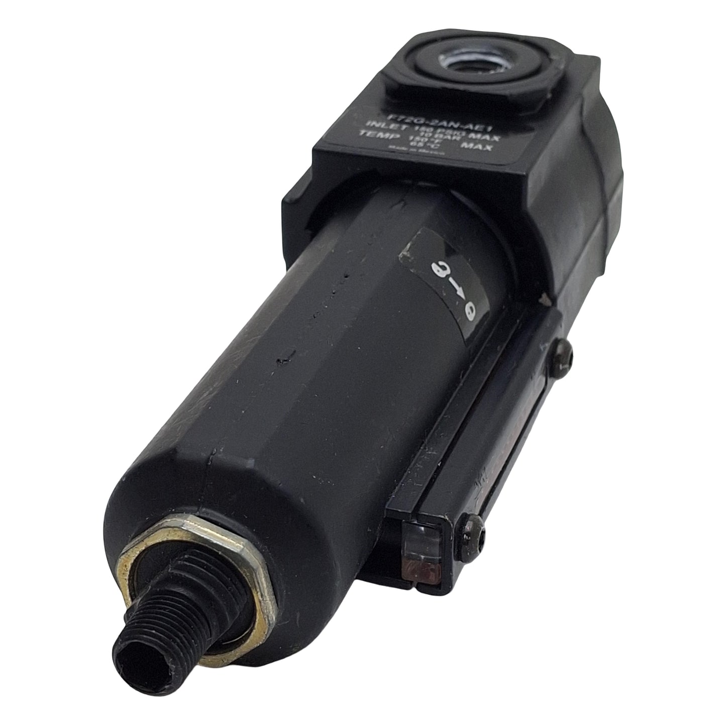 Used Norgren F72G-2AN-AE1 Excelon Auto Drain Filter, 1/4in PTF, 150psi, 59scfm, 5µm