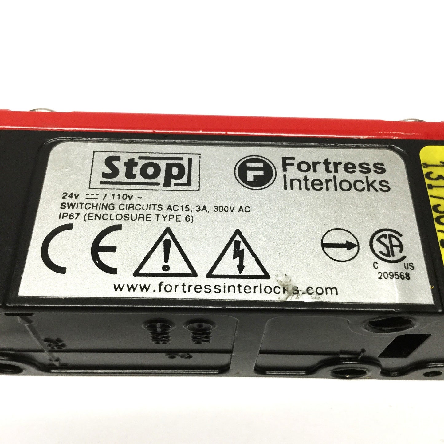 Used Fortress AMSTOP024 amGard Door Safety Interlock Switch 2NC-1NO, 24VDC, 3A 300VAC