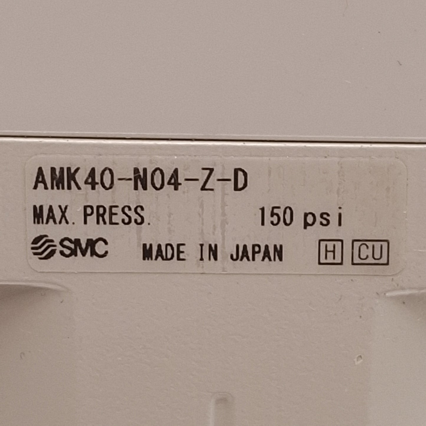 Used SMC AMK40-N04-Z-D Pneumatic Activated Carbon Filter 0.0025ppm, 150psi, 1/2in NPT