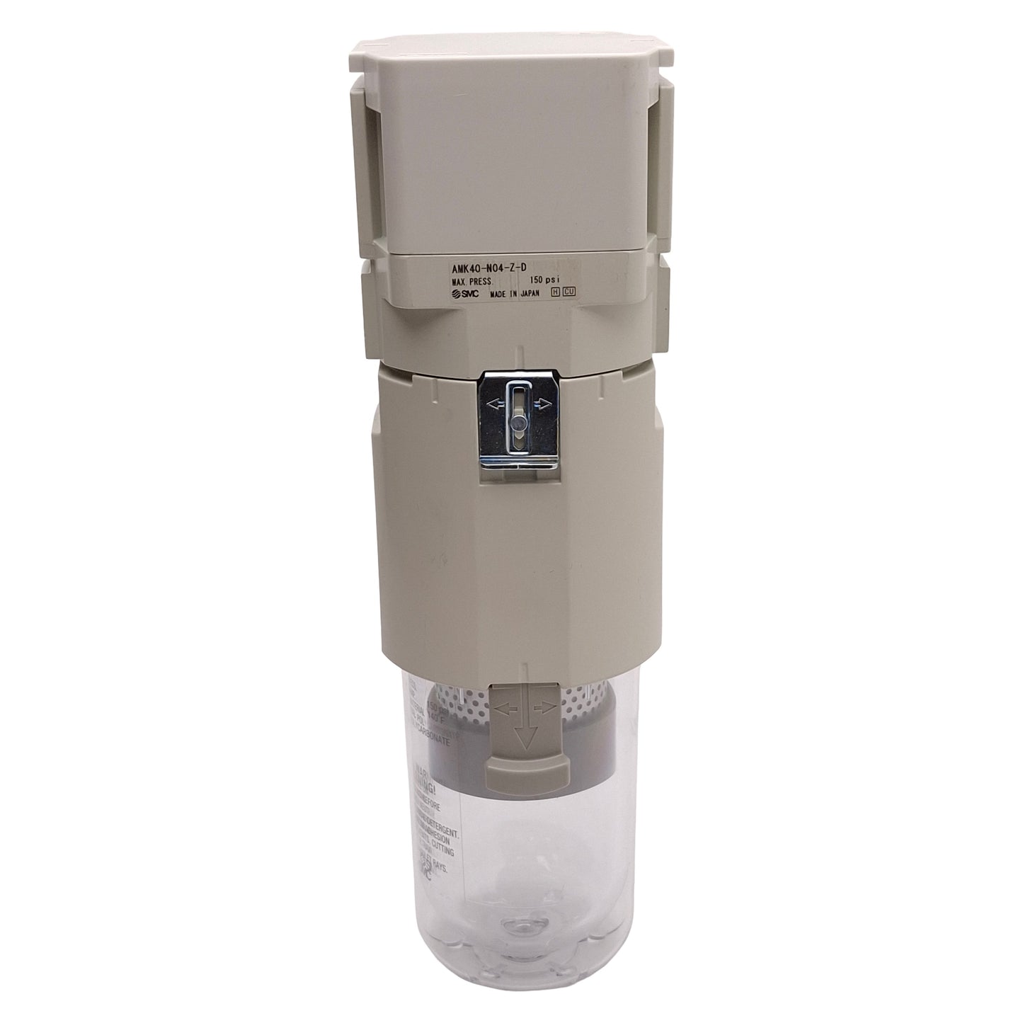 Used SMC AMK40-N04-Z-D Pneumatic Activated Carbon Filter 0.0025ppm, 150psi, 1/2in NPT