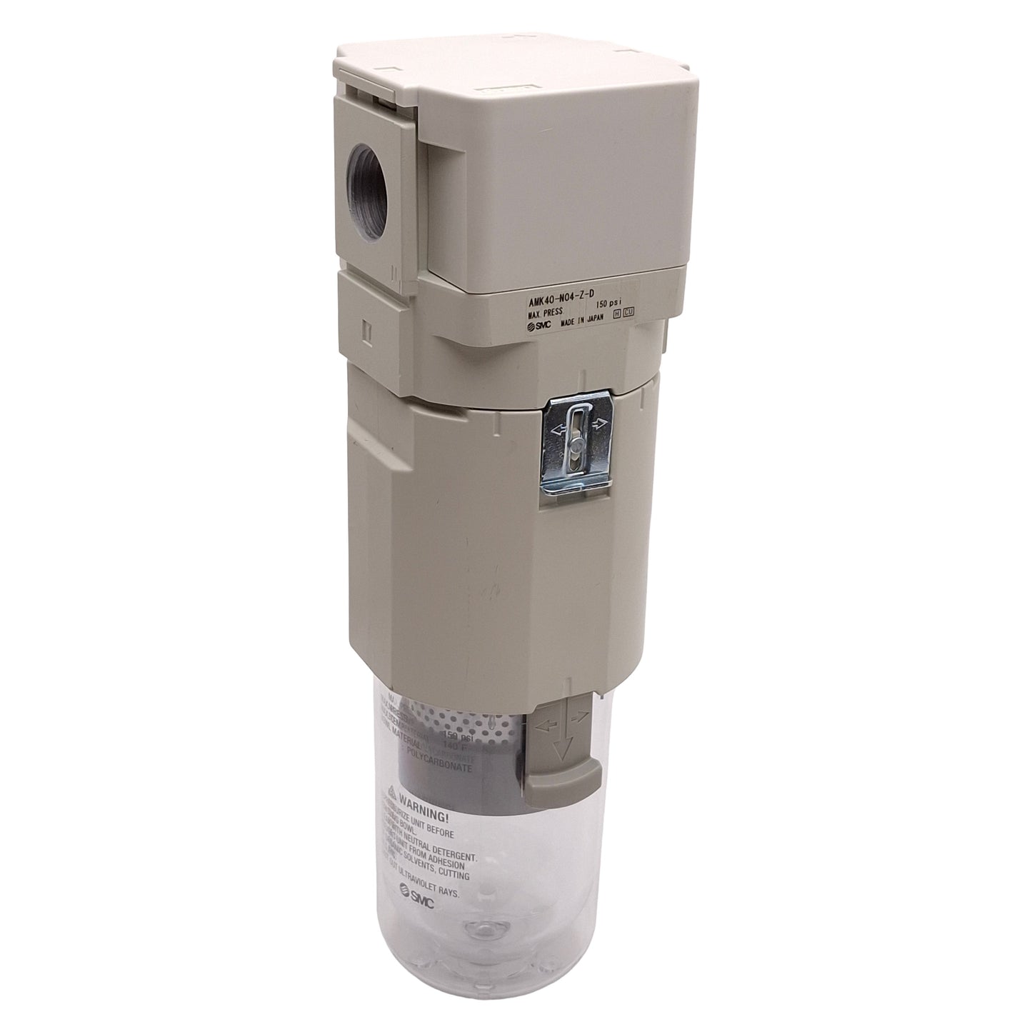 Used SMC AMK40-N04-Z-D Pneumatic Activated Carbon Filter 0.0025ppm, 150psi, 1/2in NPT