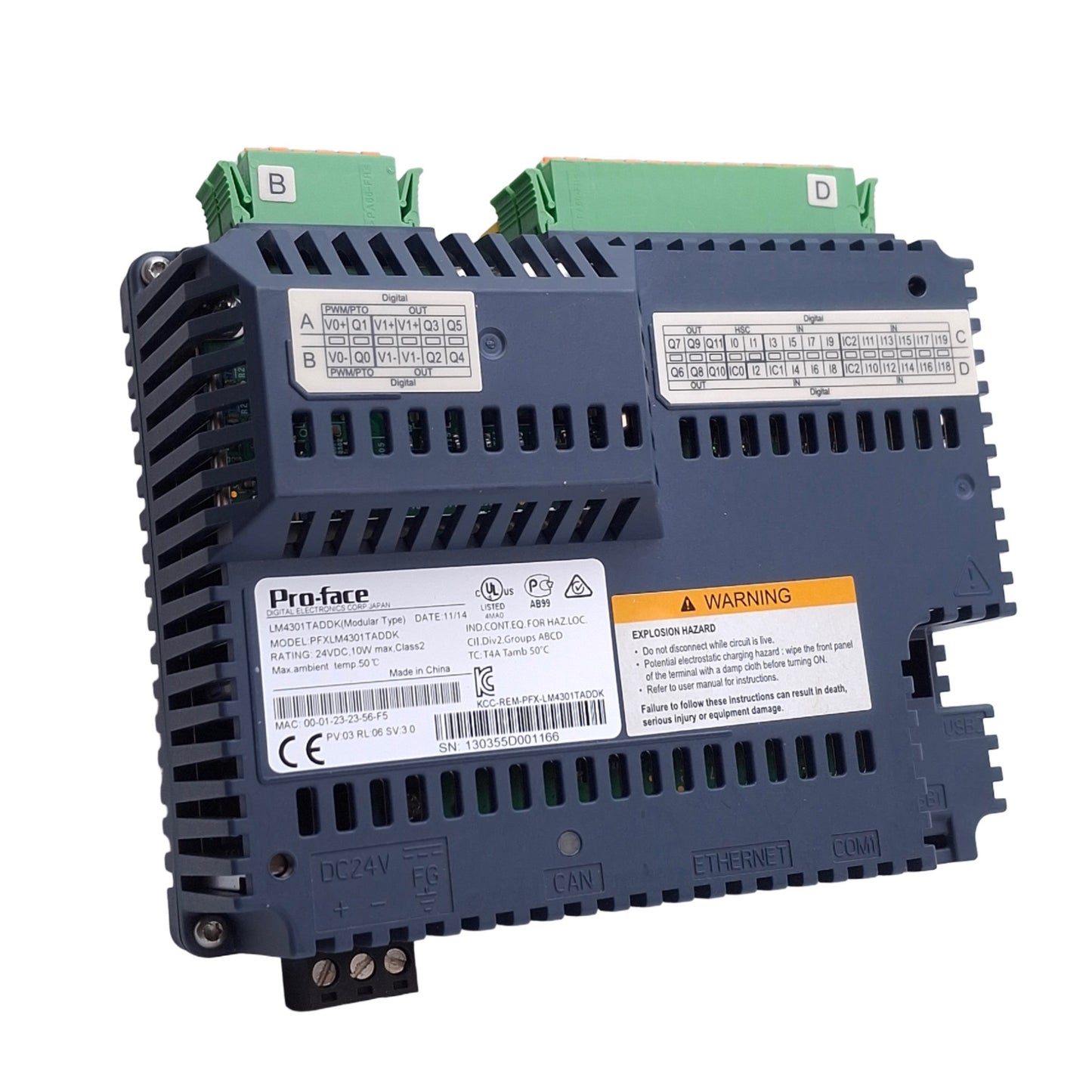 Used Proface PFXLM4301TADDK HMI Display Rear Module, Digital I/O, 24VDC, 5.7in