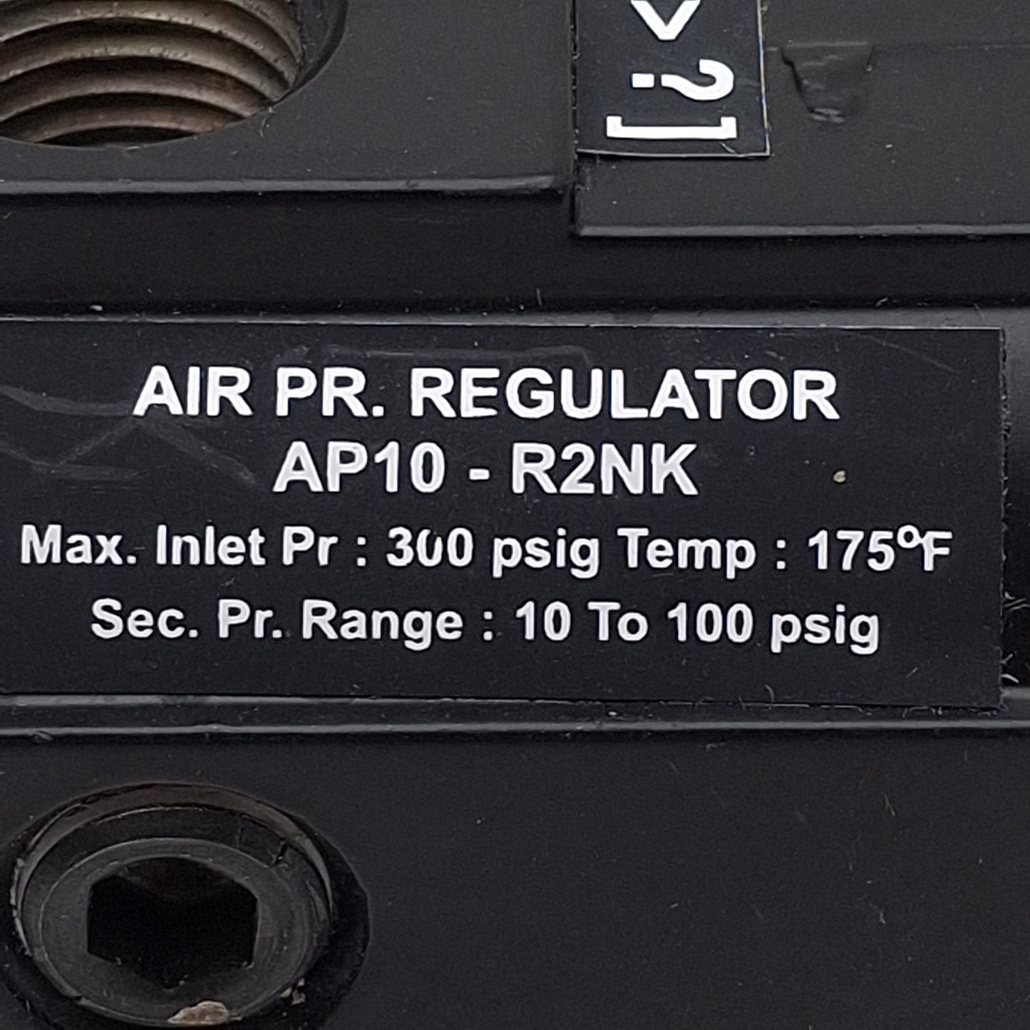 Used Bimba AP10-R2NK Pneumatic Regulator, 300psi Max In, 10-100psi Set, 1/4in NPT