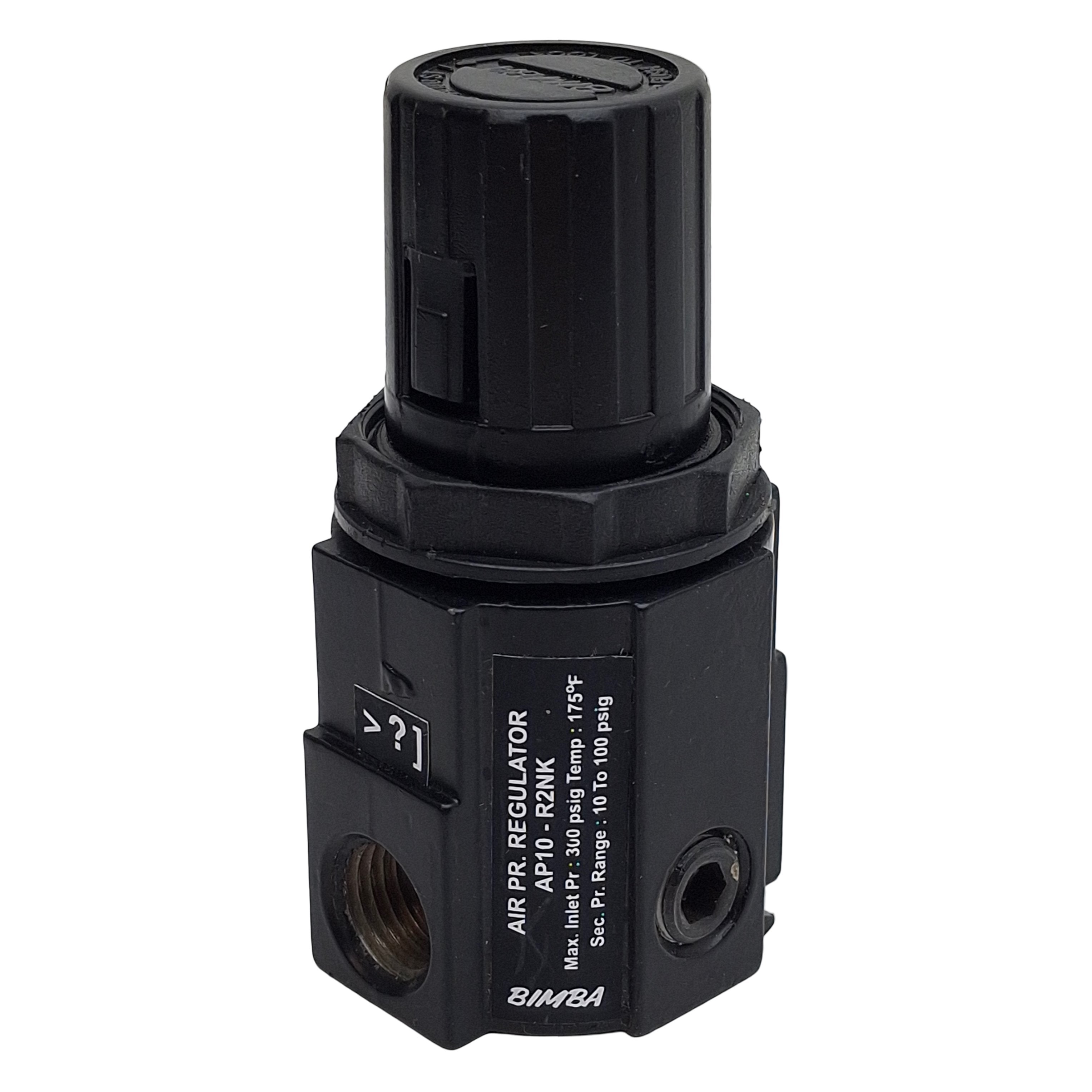 Bimba AP10-R2NK Pneumatic Regulator, 300psi Max In, 10-100psi Set, 1/4 ...