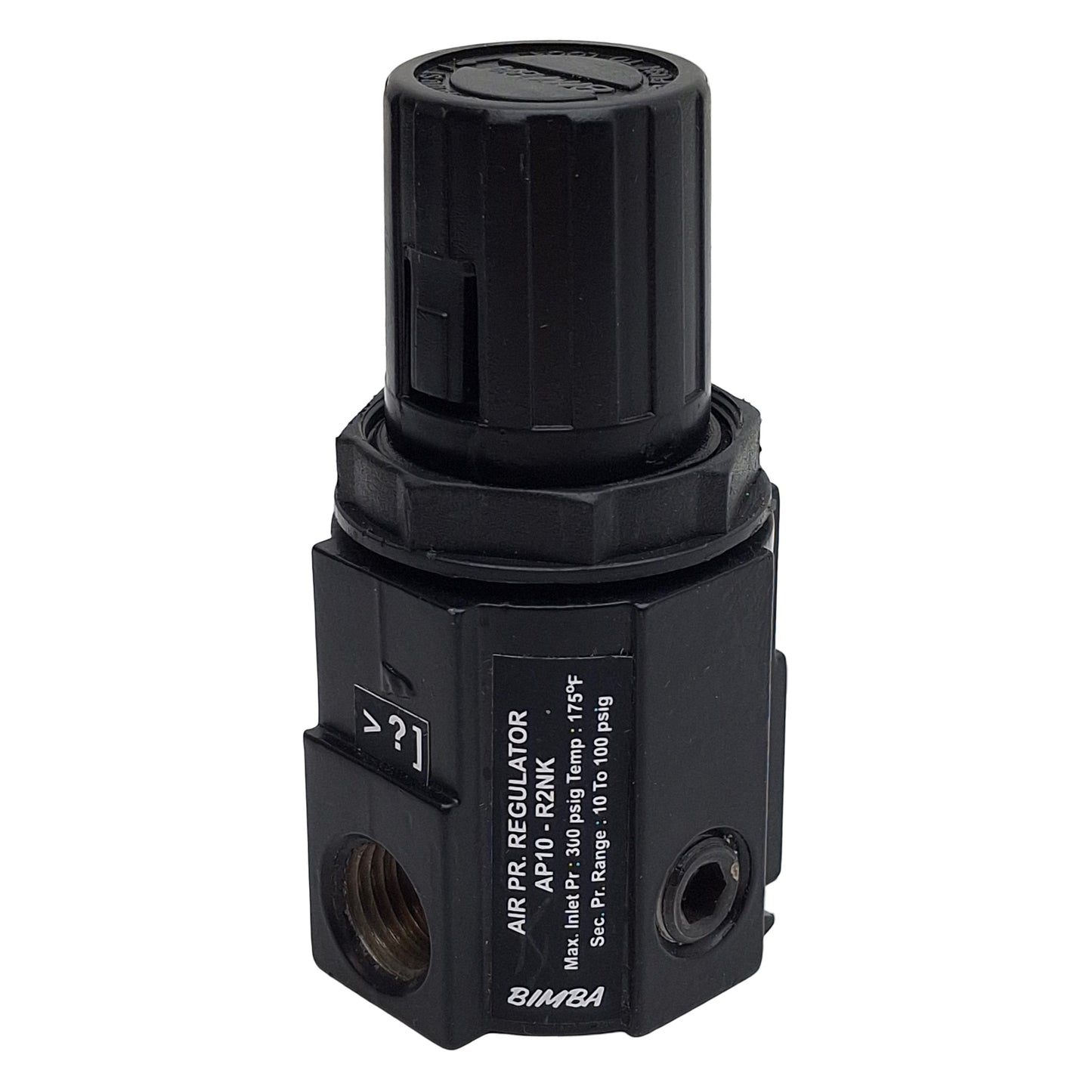 Used Bimba AP10-R2NK Pneumatic Regulator, 300psi Max In, 10-100psi Set, 1/4in NPT