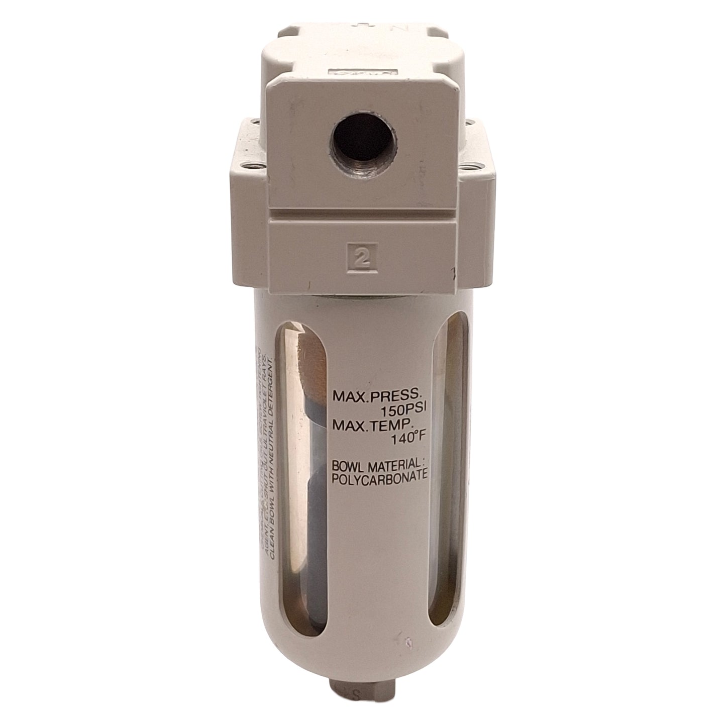 Used SMC AFM20-N01C-CZ-A Mist Separator, 0.3µm Filtration, 150psi, Auto Drain, 1/8NPT