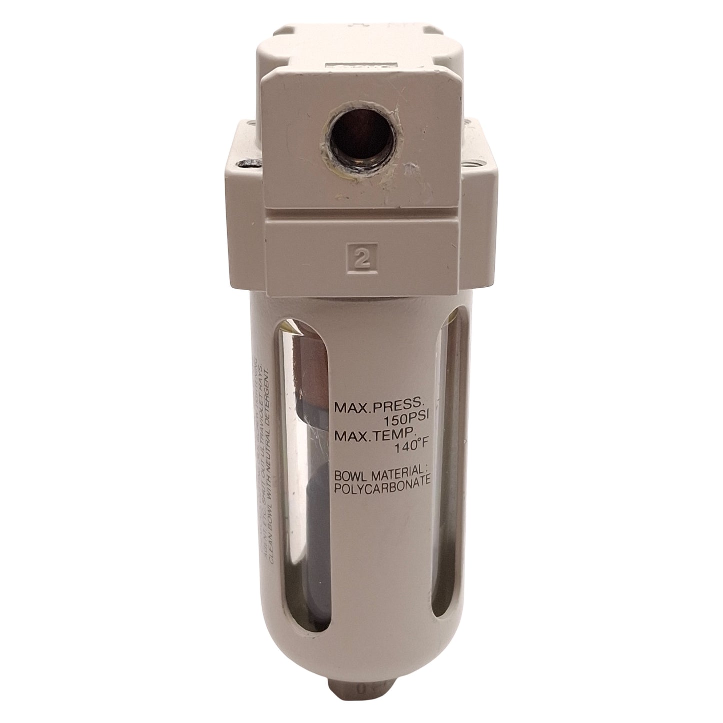 Used SMC AFM20-N01C-CRZ-A Mist Separator 0.3µm Filtration, 150psi, Auto Drain, 1/8NPT