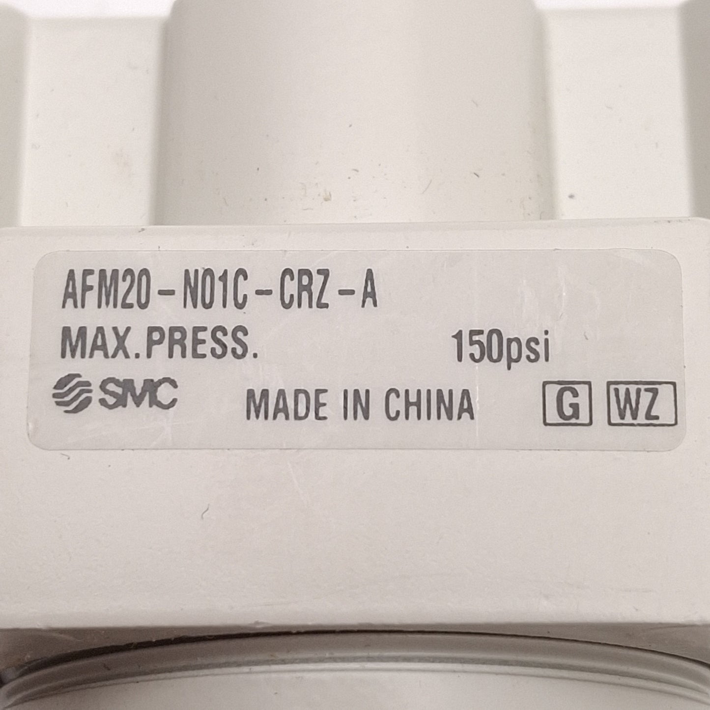 Used SMC AFM20-N01C-CRZ-A Mist Separator 0.3µm Filtration, 150psi, Auto Drain, 1/8NPT