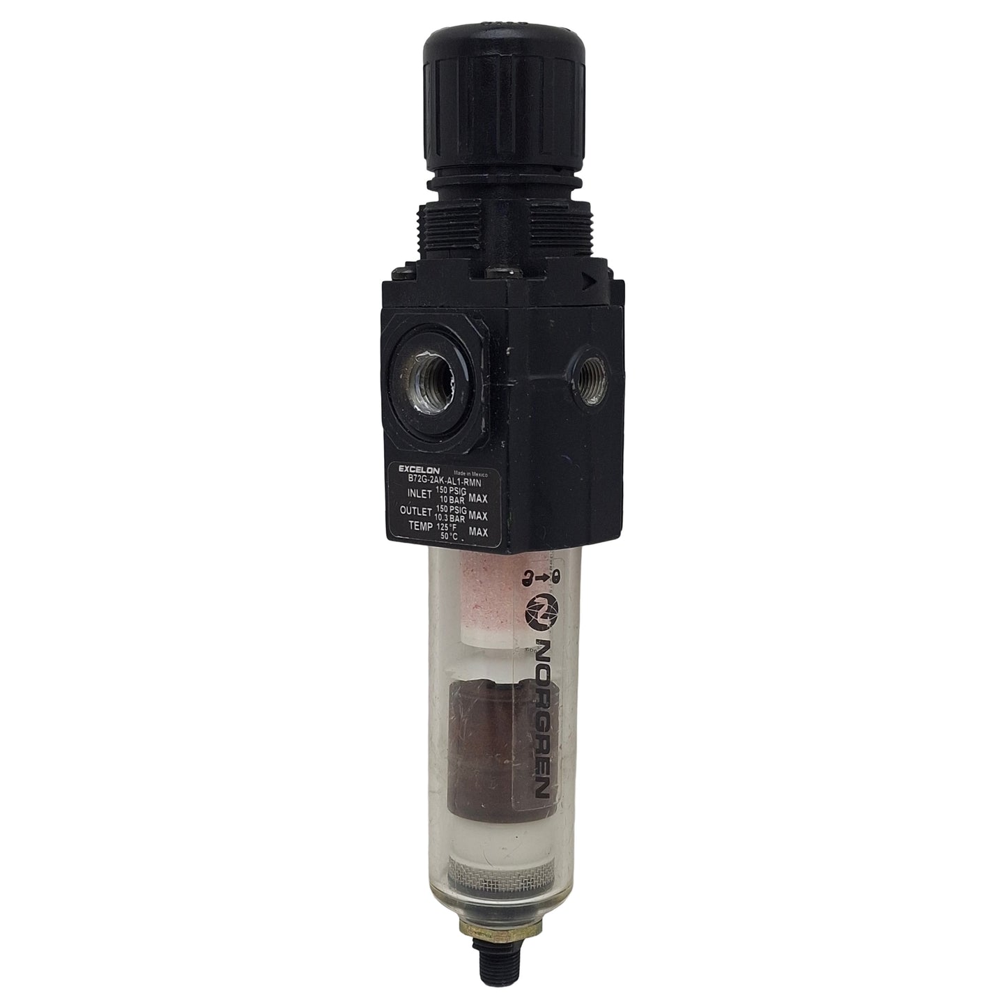Used Norgren B72G-2AK-AL1-RMN Excelon Filter Regulator, 1/4in PTF, 4-150psi Set, 5µm