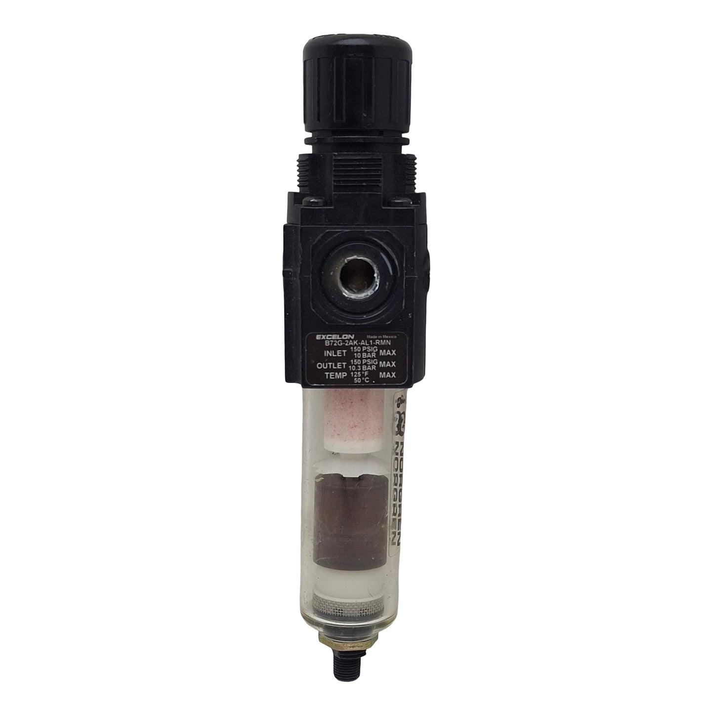 Used Norgren B72G-2AK-AL1-RMN Excelon Filter Regulator, 1/4in PTF, 4-150psi Set, 5µm