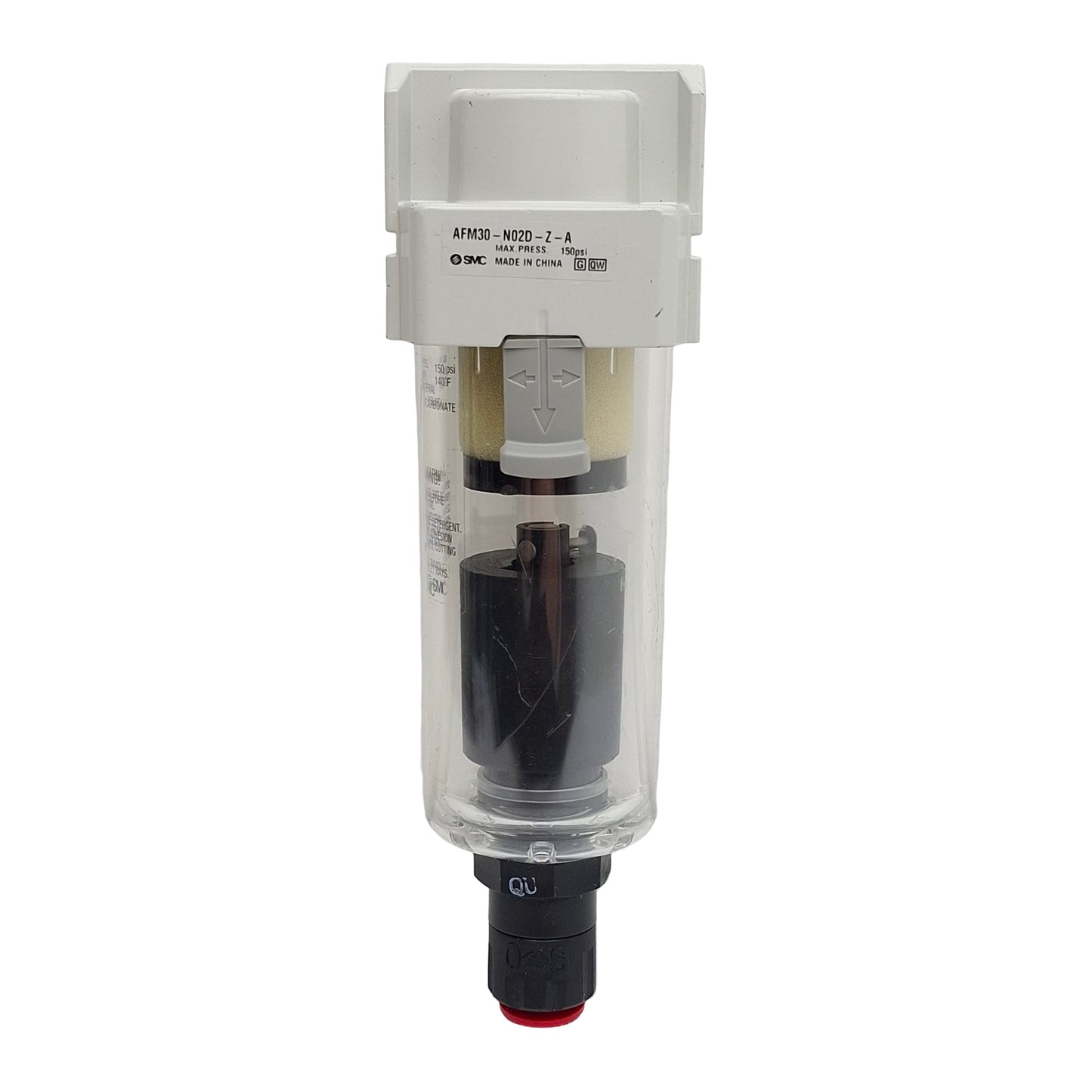 Used SMC AFM30-N02D-Z-A Coalescing Mist Separator, 1/4in NPT, 150psi, 0.3µm, 450L/min
