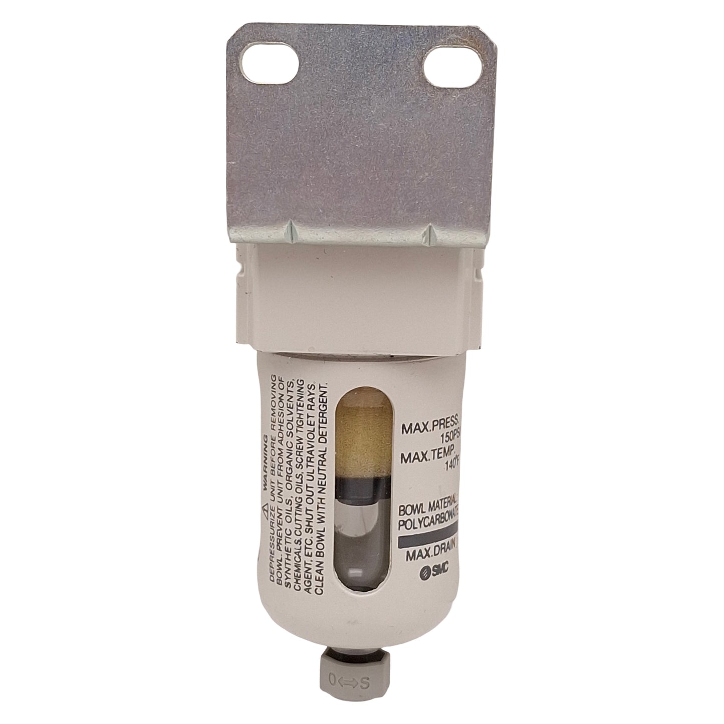 Used SMC AFM20-N01B-CZ-A Mist Separator, 0.3µm Filtration, 150psi, 1/8in NPT Ports