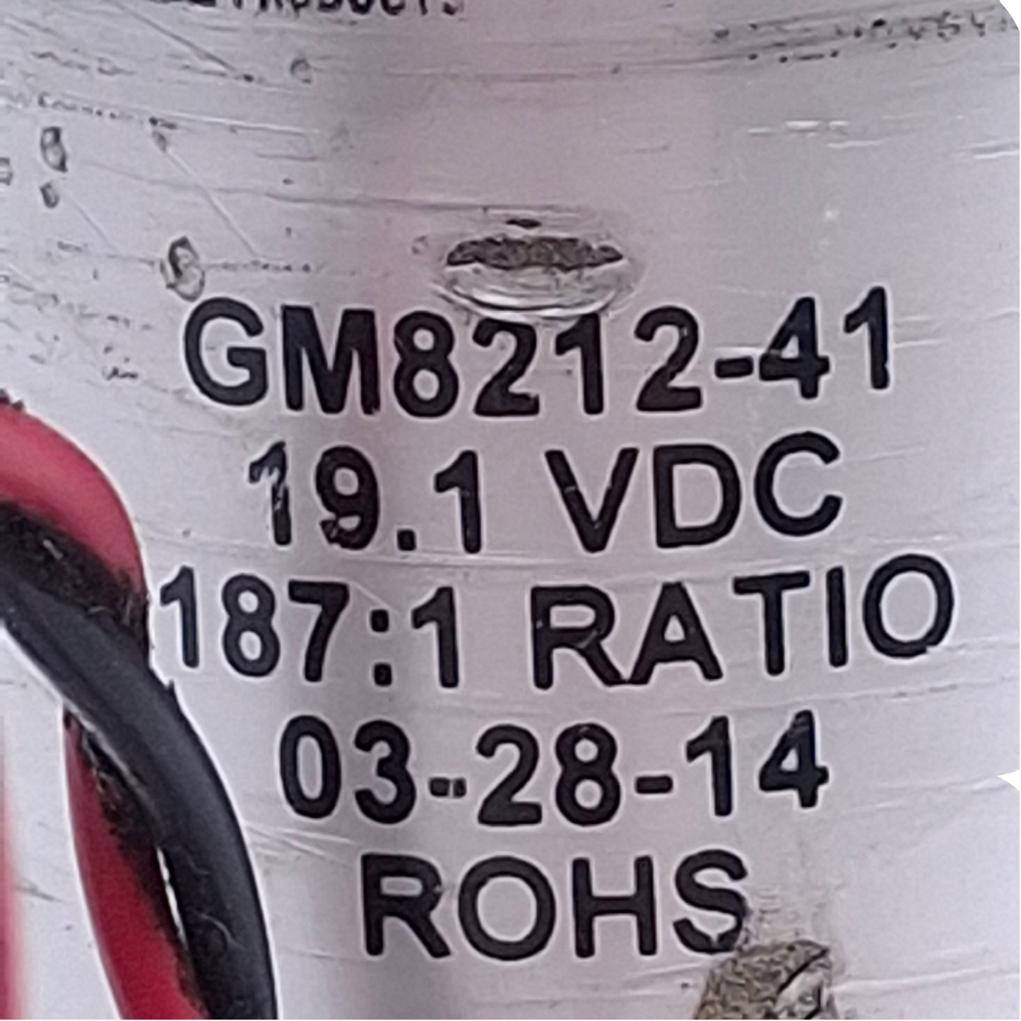 Used Ametek GM8212-41 DC Gearmotor 19VDC, 1.8A, 21RPM, 3.06oz-in/A, ø4.8" Shaft