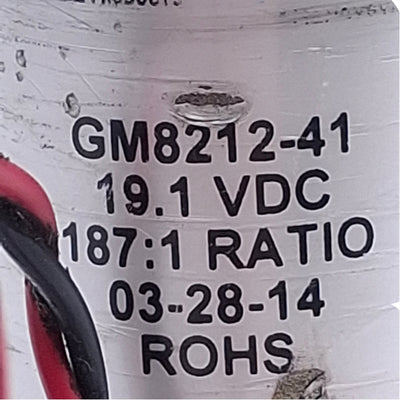 Used Ametek GM8212-41 DC Gearmotor 19VDC, 1.8A, 21RPM, 3.06oz-in/A, ø4.8" Shaft