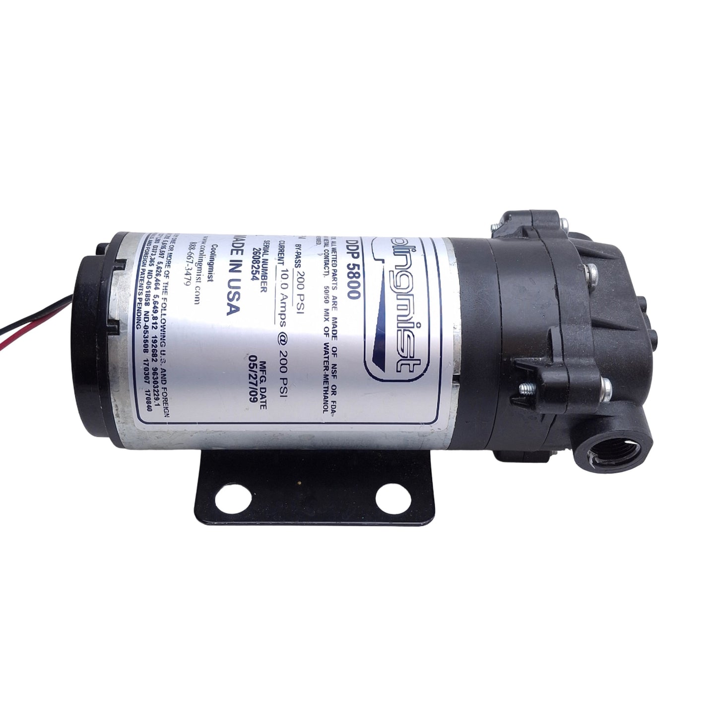 Used Coolingmist DDP 5800 Liquid Delivery Pump, 12VDC 10A Max, 1.0GPM, 200psi