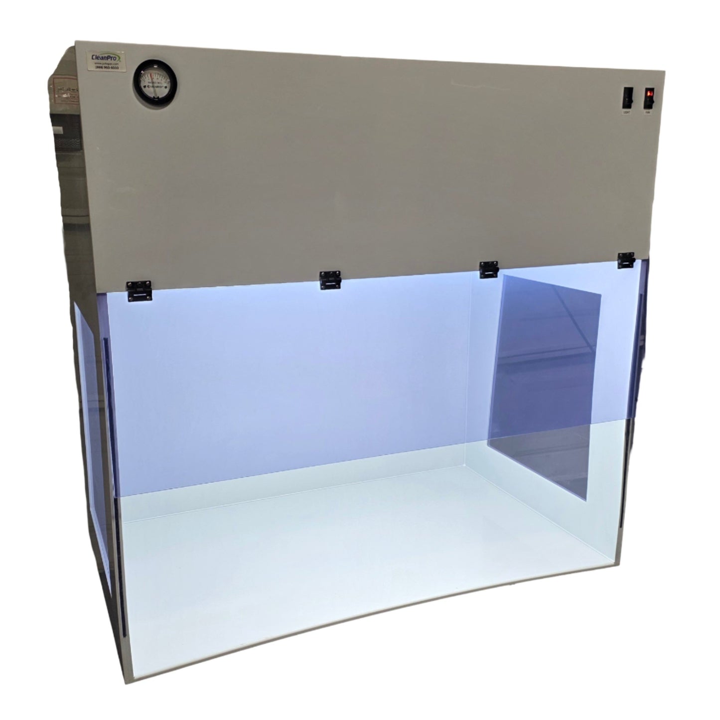 Used CleanPro Benchtop Vertical Laminar Flow Hood 48" x 29.5" 490CFM At 90FPM 120VAC