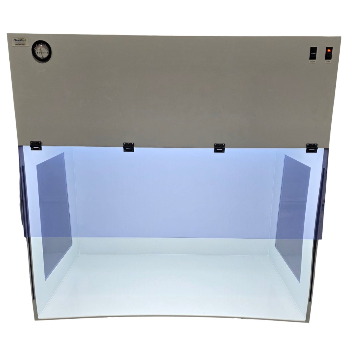 Used CleanPro Benchtop Vertical Laminar Flow Hood 48" x 29.5" 490CFM At 90FPM 120VAC