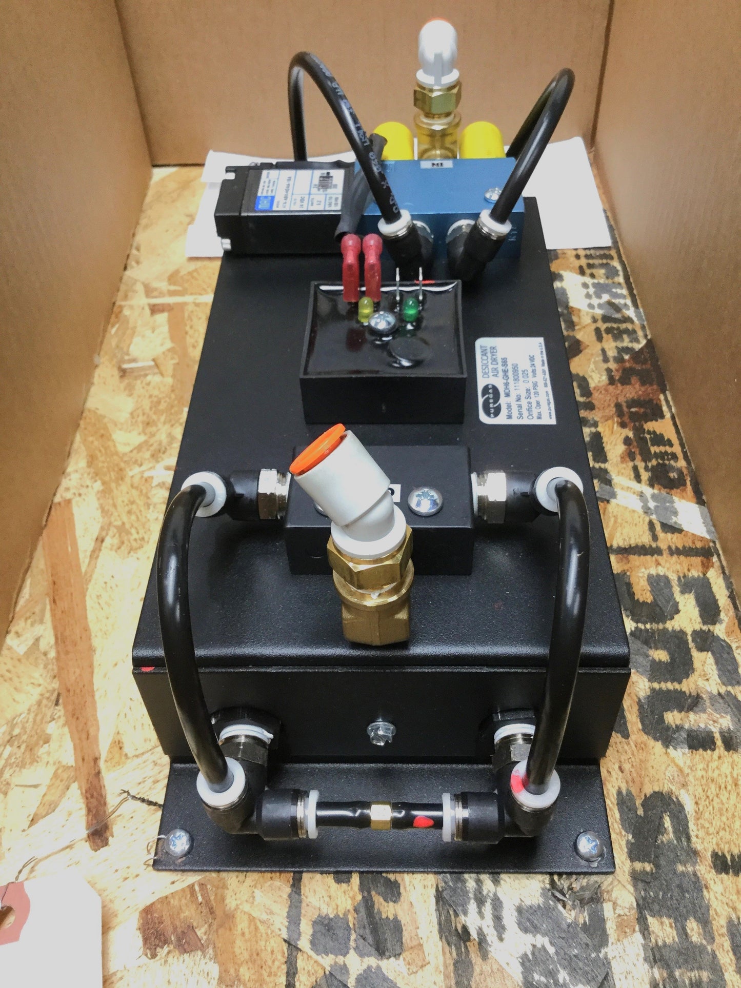 Used Puregas Altec MDH6-GHE-S65 Miniature Compressed Desiccant Air Dryer 24VDC 120psi
