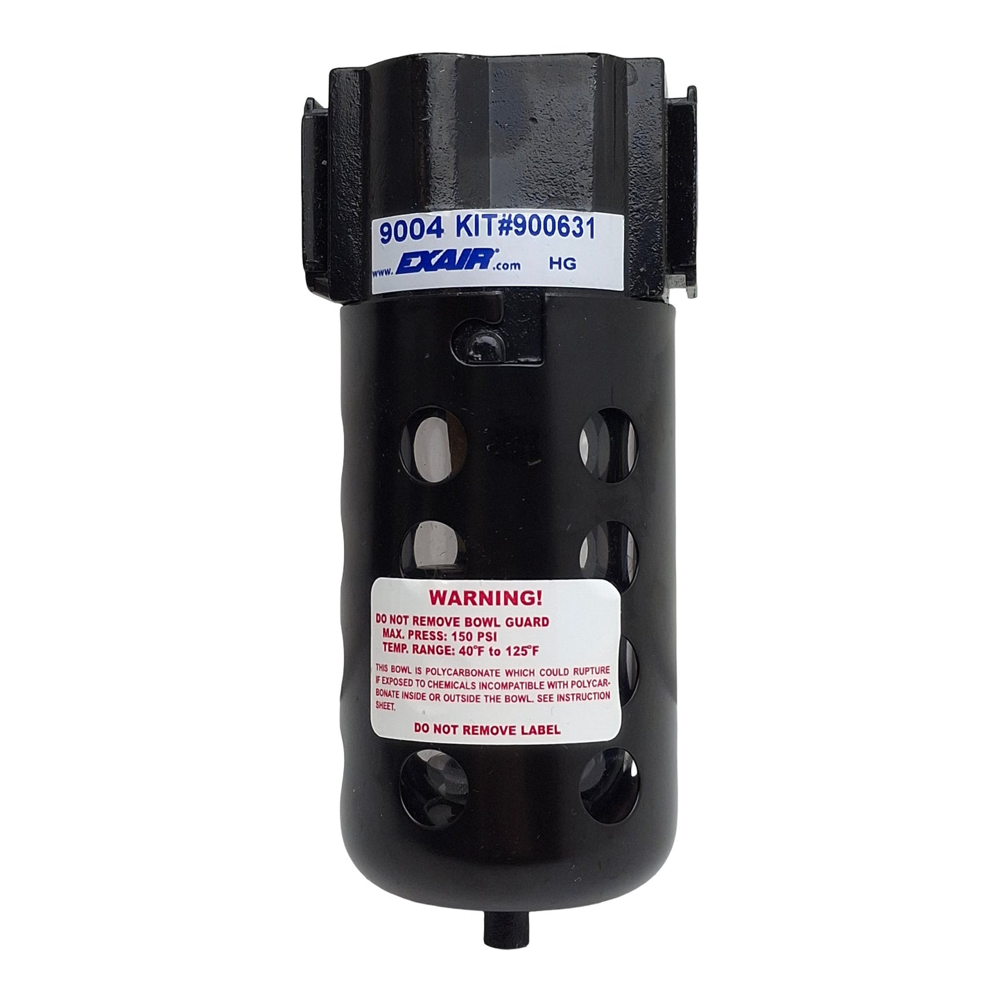 Used Exair 9004 Automatic Drain Filter Separator, 1/4in NPT, 150psig, 43scfm, 5µm
