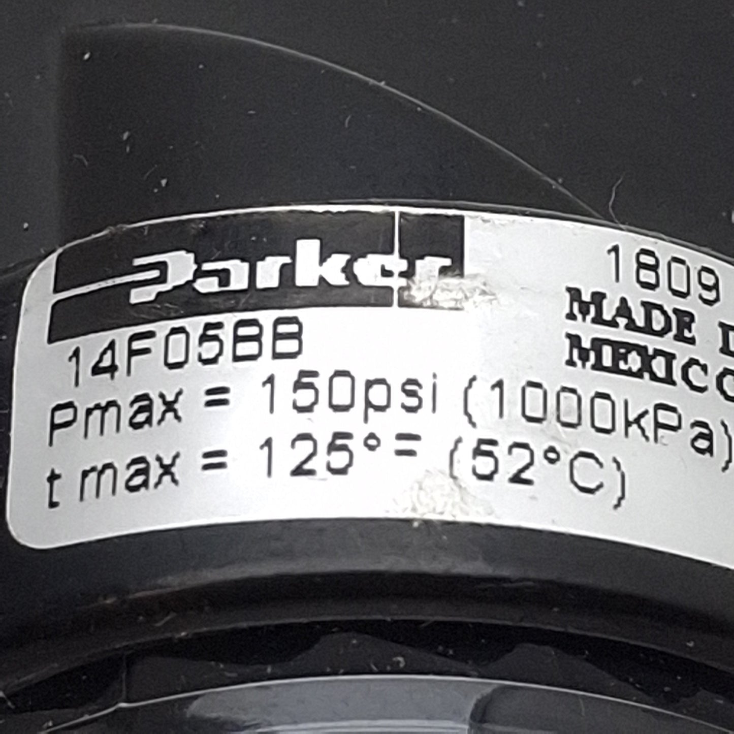 Used Parker 14F05BB Particulate Filter Regulator, 1/8in NPT, 150psi, 22scfm, 5µm