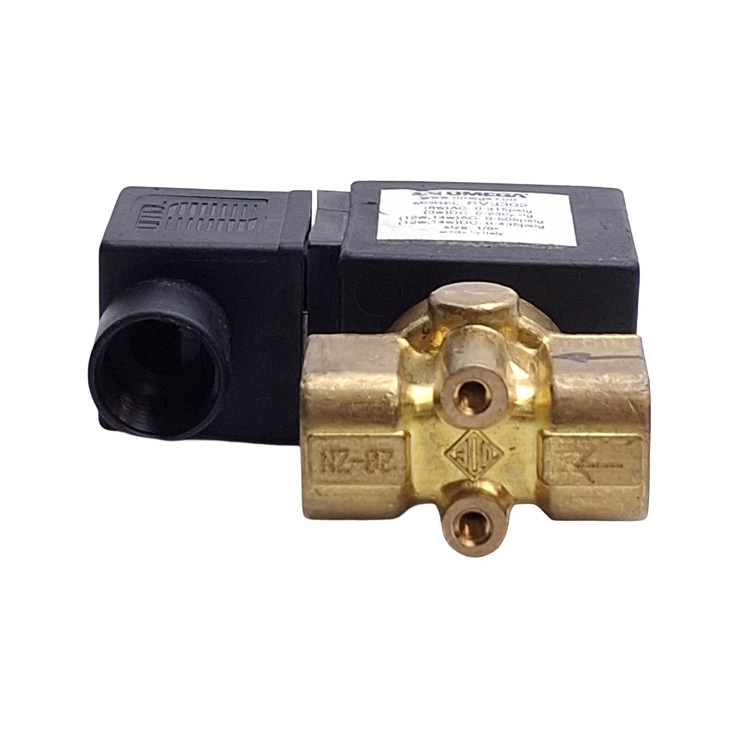 Used Omega Engineering SV3302 Solenoid Valve, 2-Way NC, 1/8in NPT, 110/120VAC Coil