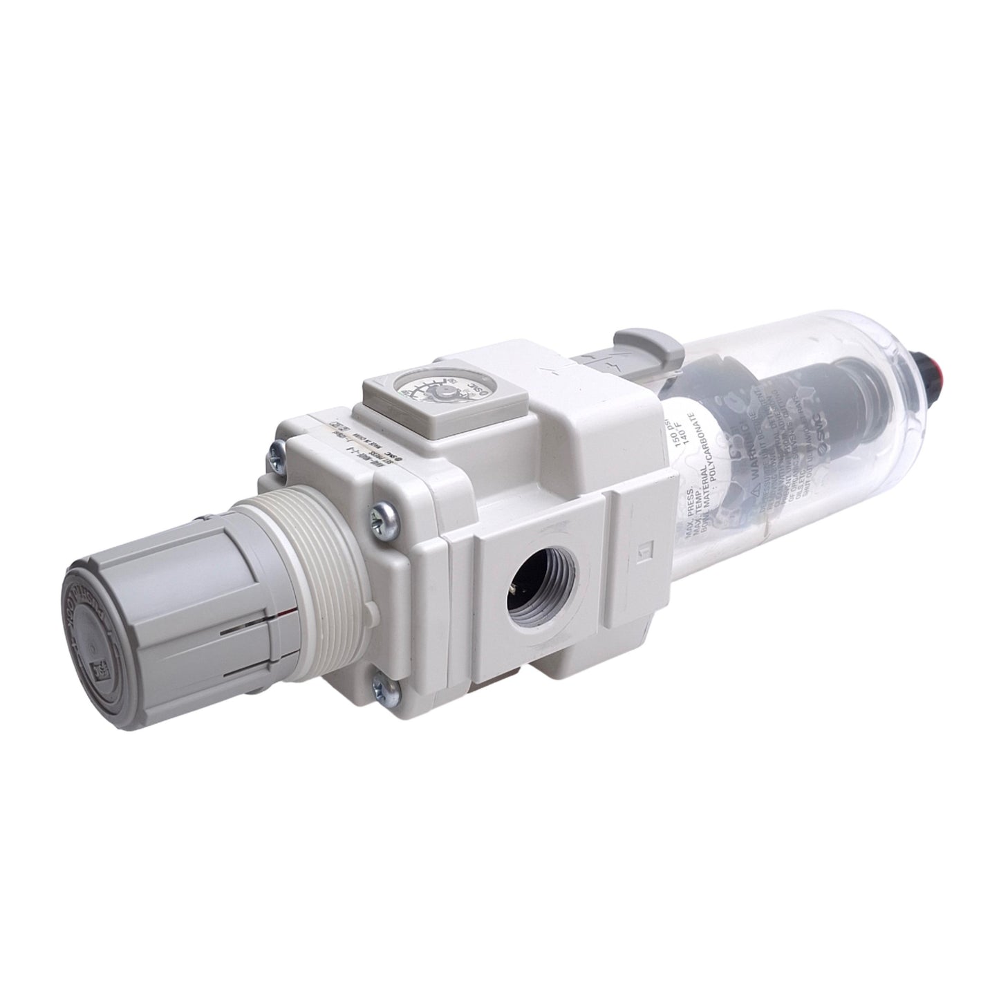 Used SMC AW40-N04DE-Z-B Filter/Regulator 7-125psi Set Pressure 1/2"NPT, 5µm, w/Gauge