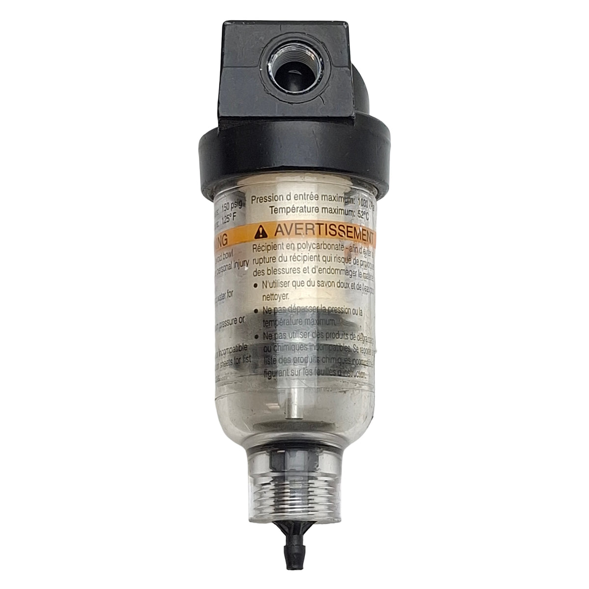 Used Parker 10F05ED Coalescing Filter, 1/8in NPT, 150psi, 17scfm, 6µm Filtration