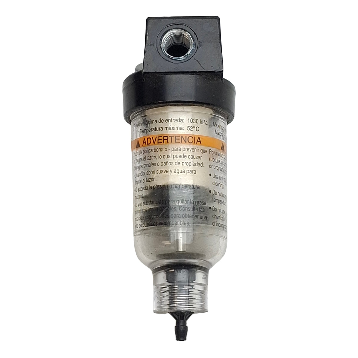 Used Parker 10F05ED Coalescing Filter, 1/8in NPT, 150psi, 17scfm, 6µm Filtration