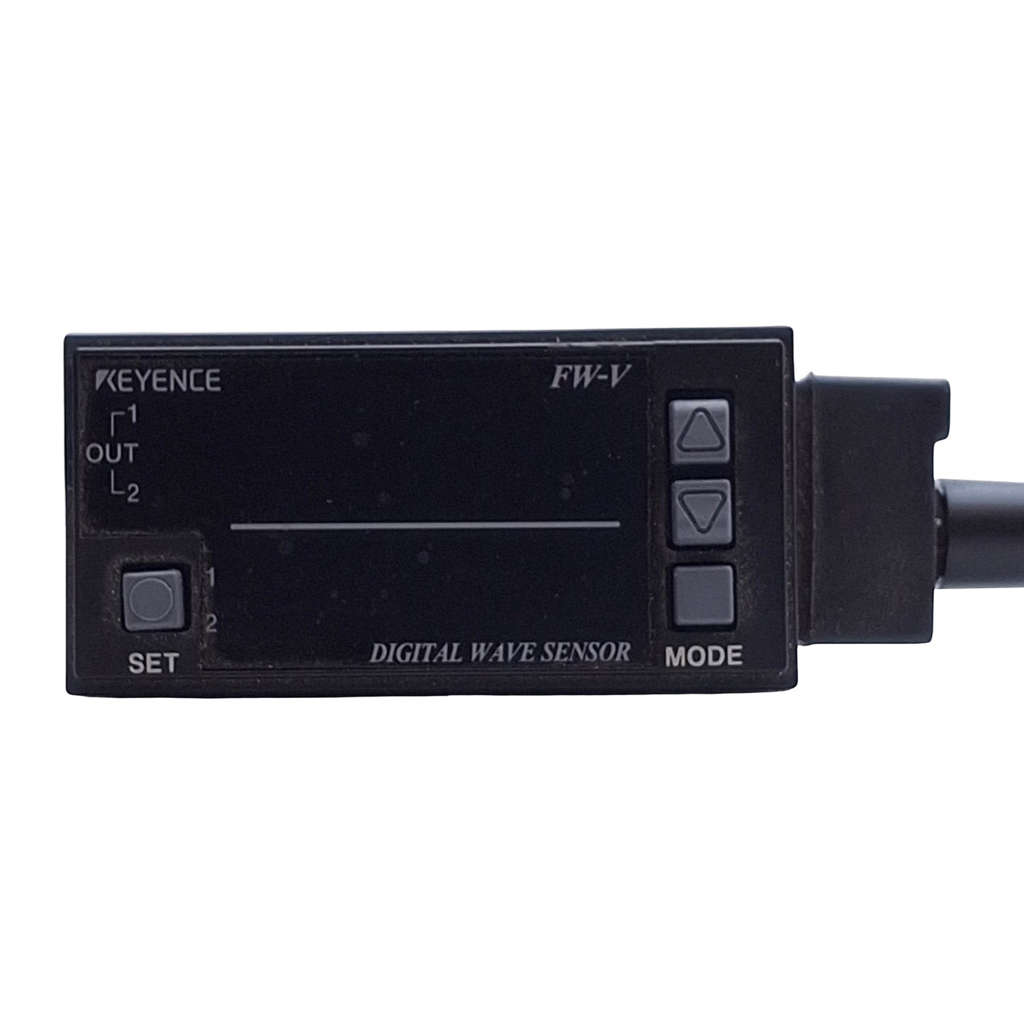 Used Keyence FW-V25 Amplifier Unit 24VDC In, 4-20mA Analog Out, NPN, 5ft Cable