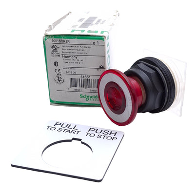 New Schneider Electric Square D 9001SKR9R E-Stop Push-Pull Button Operator, ø30mm