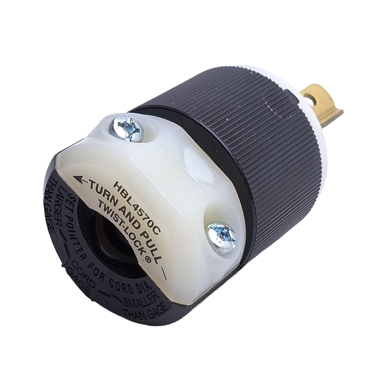 New Lot of 5 Hubbell HBL4570C Twist-Lock Plug Connectors 250VAC 15A, L6-15P, 2P 3W