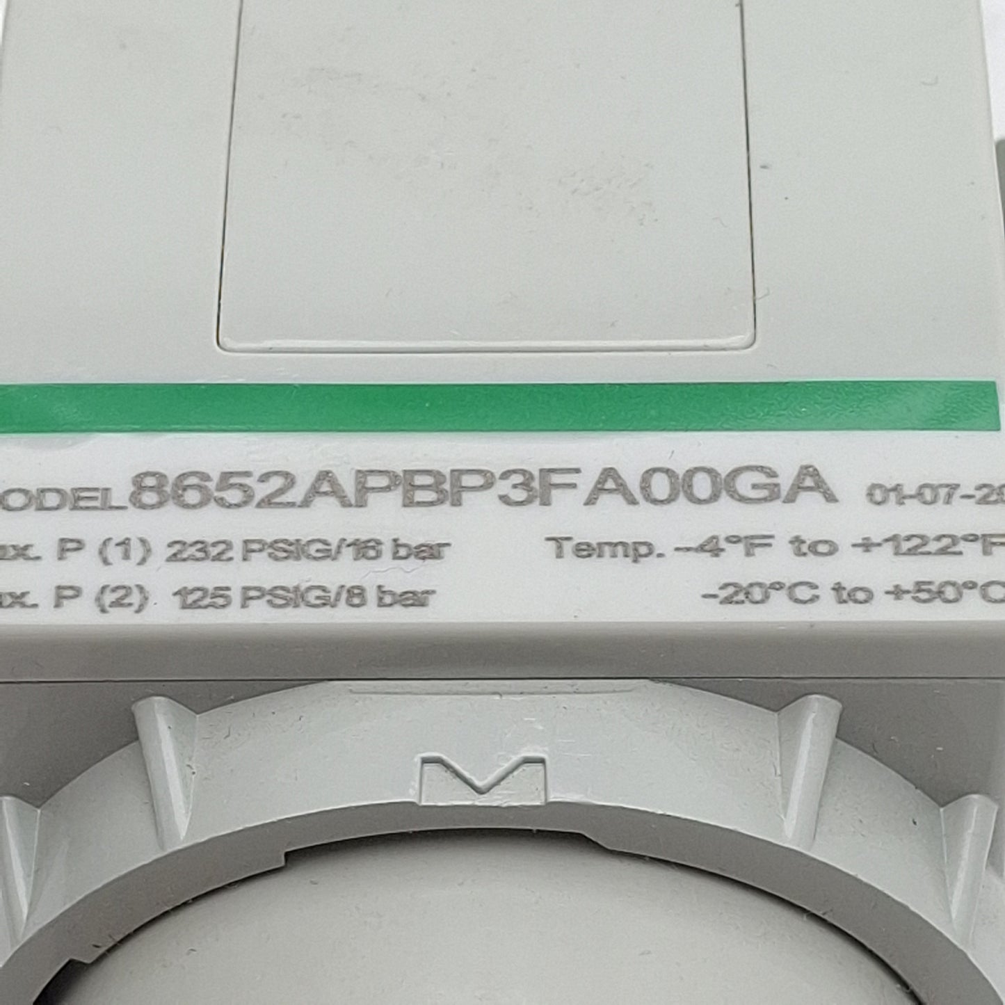 Used Asco 8652APBP3FA00GA Filter Regulator, 3/8in NPT, 125psi Set, 4450L/min, 5µm