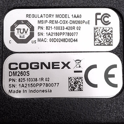 New – Open box Cognex 825-10338-1R DM260S DataMan Fixed-Mount Barcode Scanner, 752 x 480, PoE