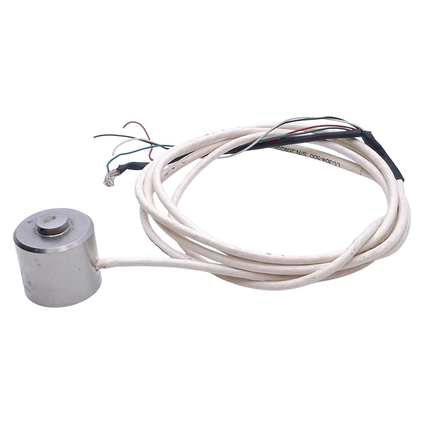 Used Omegadyne LC304-500 Compression Load Cell ø1in, 10-15VDC, 500lbs Capacity