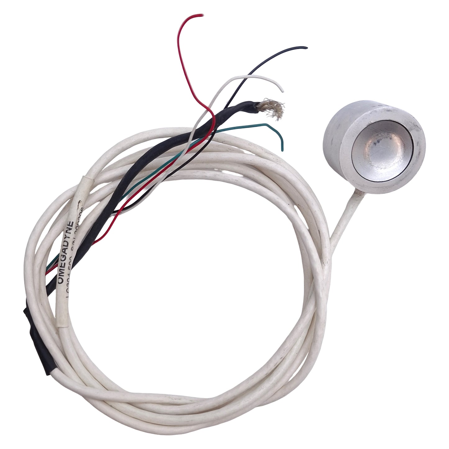 Used Omegadyne LC304-500 Compression Load Cell ø1in, 10-15VDC, 500lbs Capacity