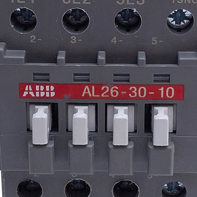 Used ABB AL26-30-10 IEC Contactor, 3-Pole 1NO Aux, 690VAC 11kW, 45A Max, 24VDC Coil