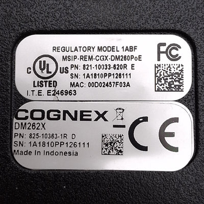 New – Open box Cognex 825-10363-1R DM262X DataMan Fixed-Mount Barcode Scanner, 1280 x 960, PoE