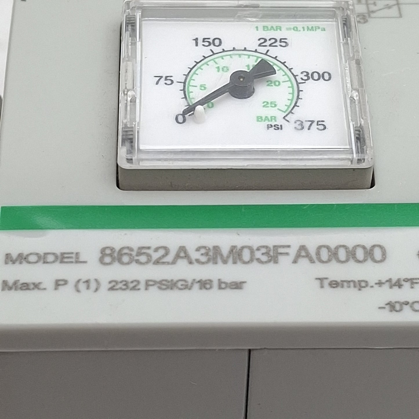 Used Asco 8652A3M03FA0000 Shut-Off Ball Valve, 3/2-Way, 3/8in NPT, 232psi Max