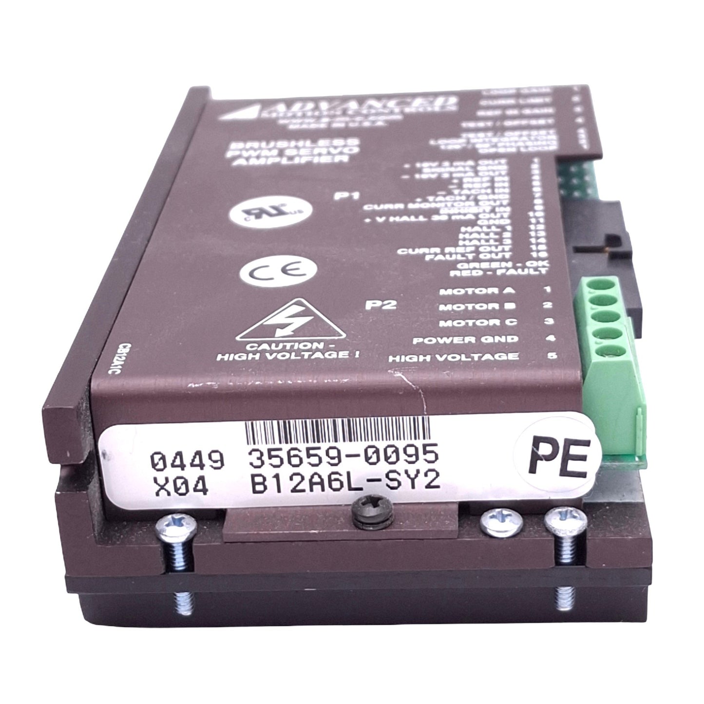 Used Advanced Motion Controls B12A6L-SY2 Brushless PWM Servo Amplifier, 20-60VDC